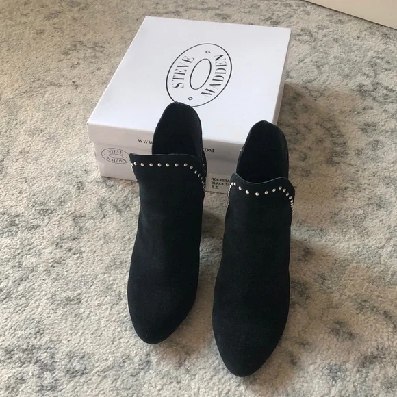 Steve Madden Shoes Steve Madden Rockstar Black Suede Booties